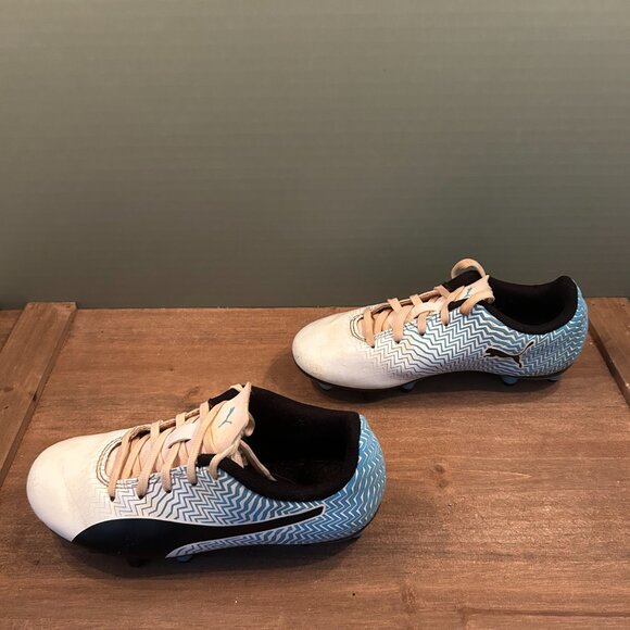 Puma Kids Blue White Rapido II FG Soccer Cleats 106063-04 Size 12C - Picture 3 of 8